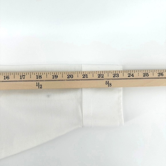 David Donahue Mens 16.5-32/33 White Knit Dress Shirt Trim Fit Long Sleeve - Picture 7 of 10